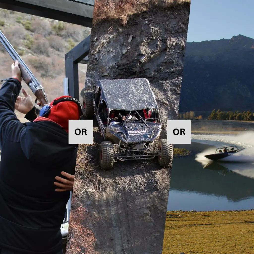 Ultimate Duo Package clay target shooter aiming at targets