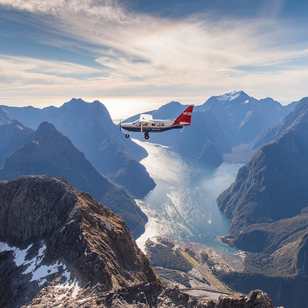 Milford Sound Fly Cruise scenic flight over Queenstown